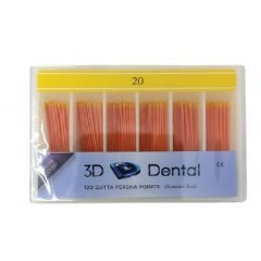 3D Dental Gutta Percha Points Bulk 120/Pk X-Fine